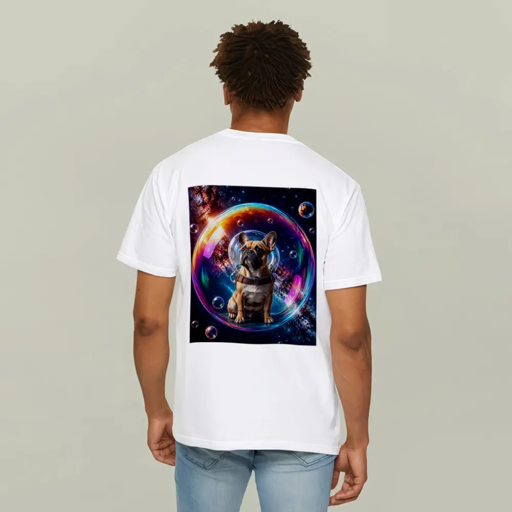 French Bulldog Astronaut Floating in Space Bubble – T-Shirts