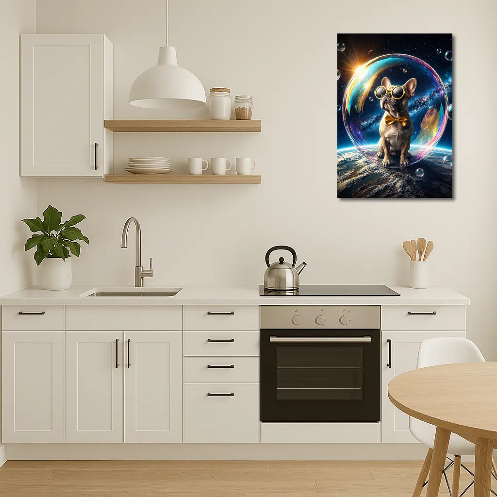 French Bulldog Space Galaxy Soap Bubble – Wall Art