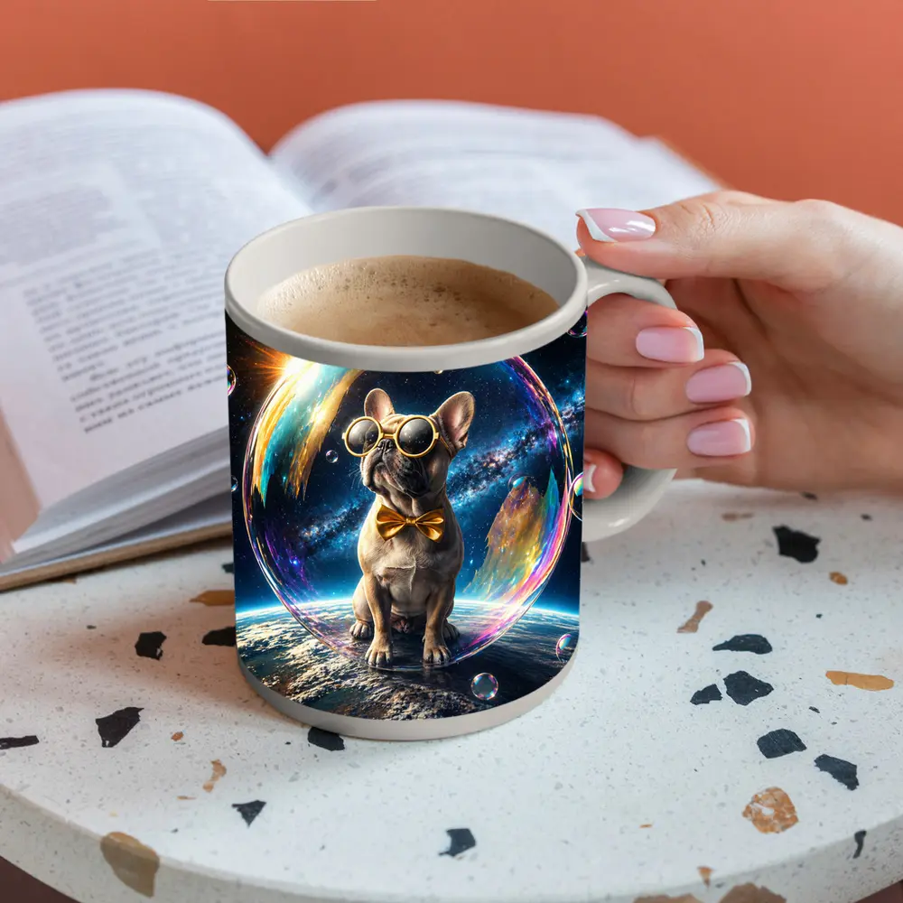 French Bulldog Space Galaxy Soap Bubble – Mugs