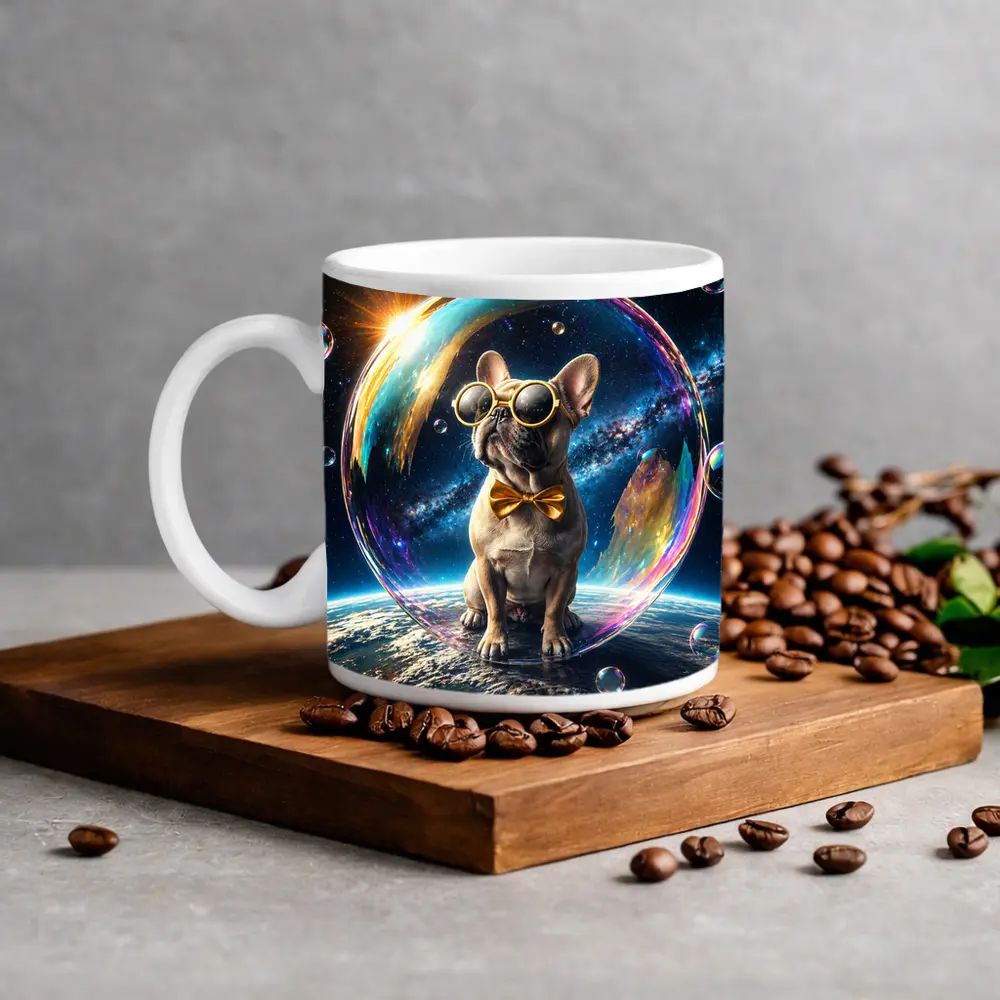 French Bulldog Space Galaxy Soap Bubble – Mugs