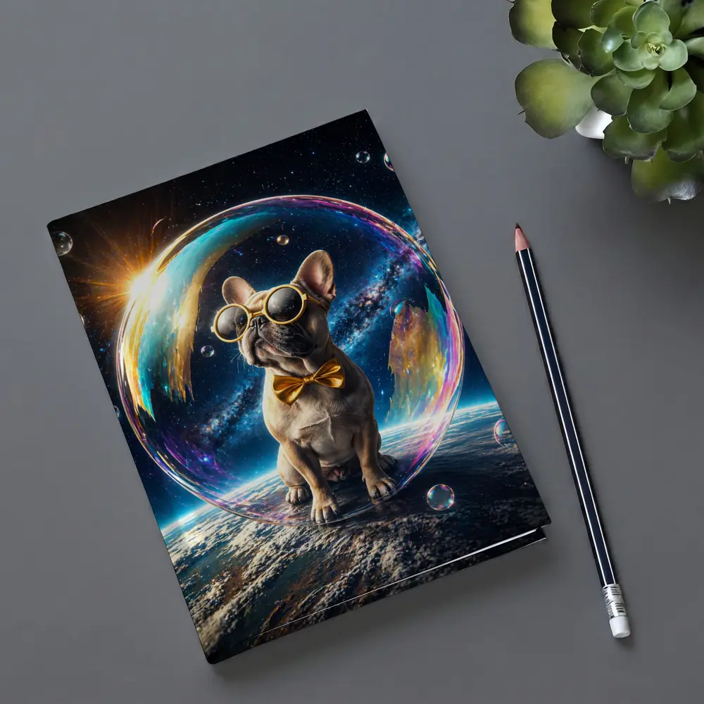 French Bulldog Space Galaxy Soap Bubble – Notebooks
