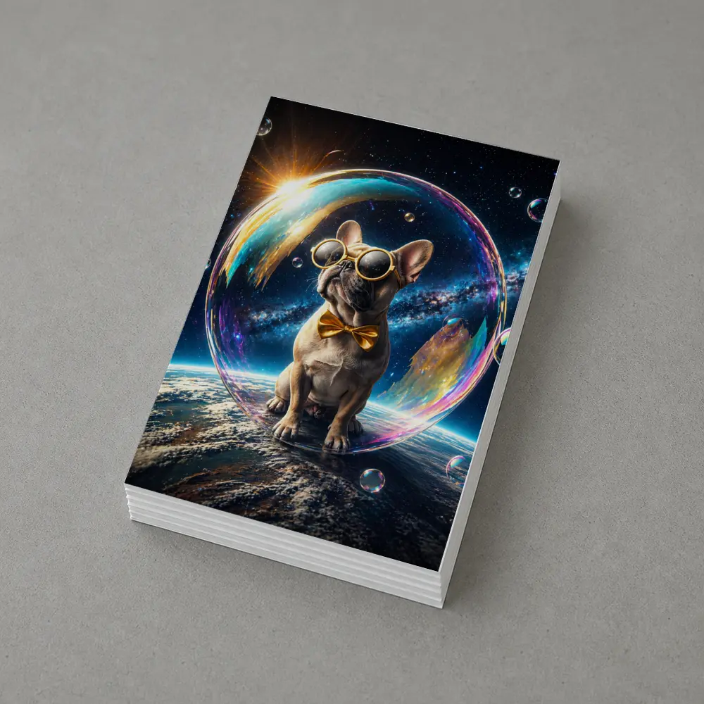 French Bulldog Space Galaxy Soap Bubble – Postcards