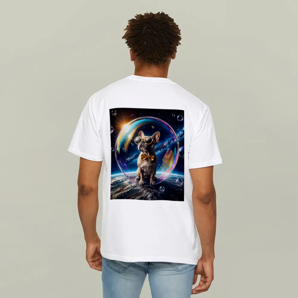 French Bulldog Space Galaxy Soap Bubble – T-Shirts