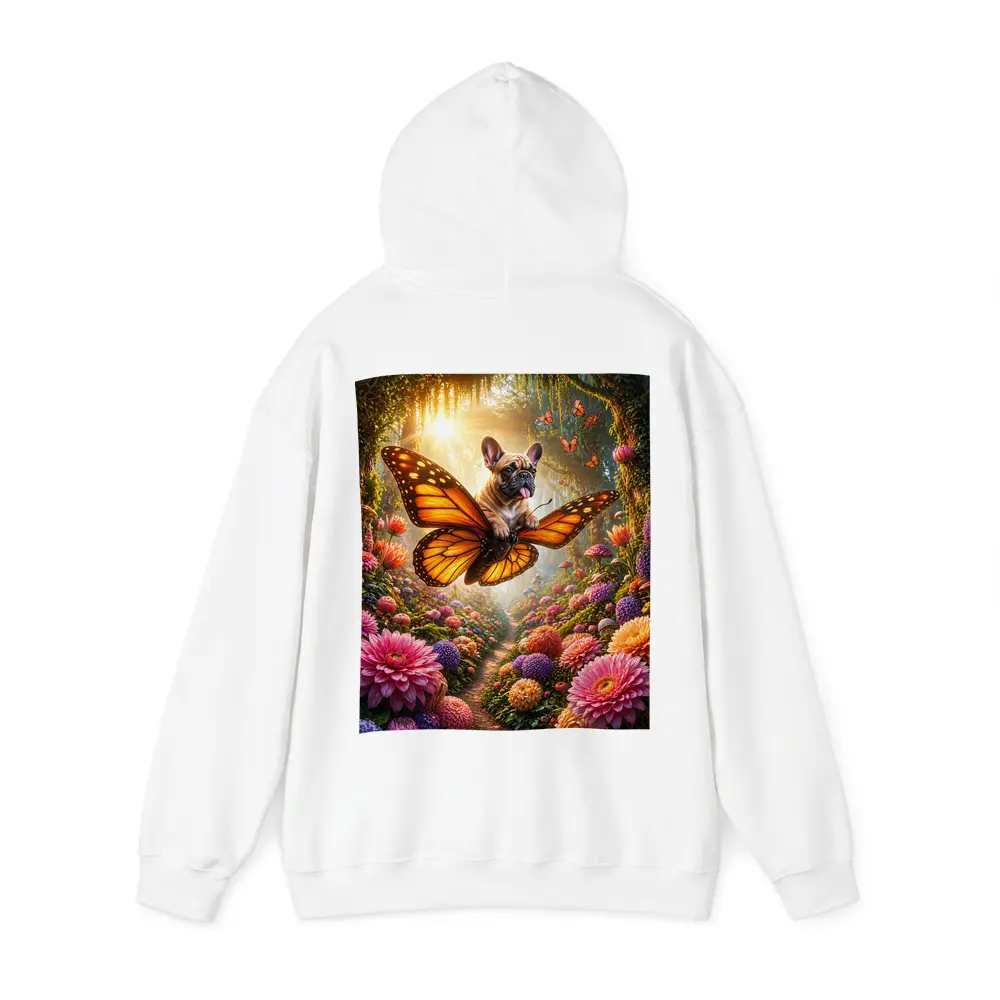 French Bulldog Butterfly Flying Magical Flower Garden – Hoodies
