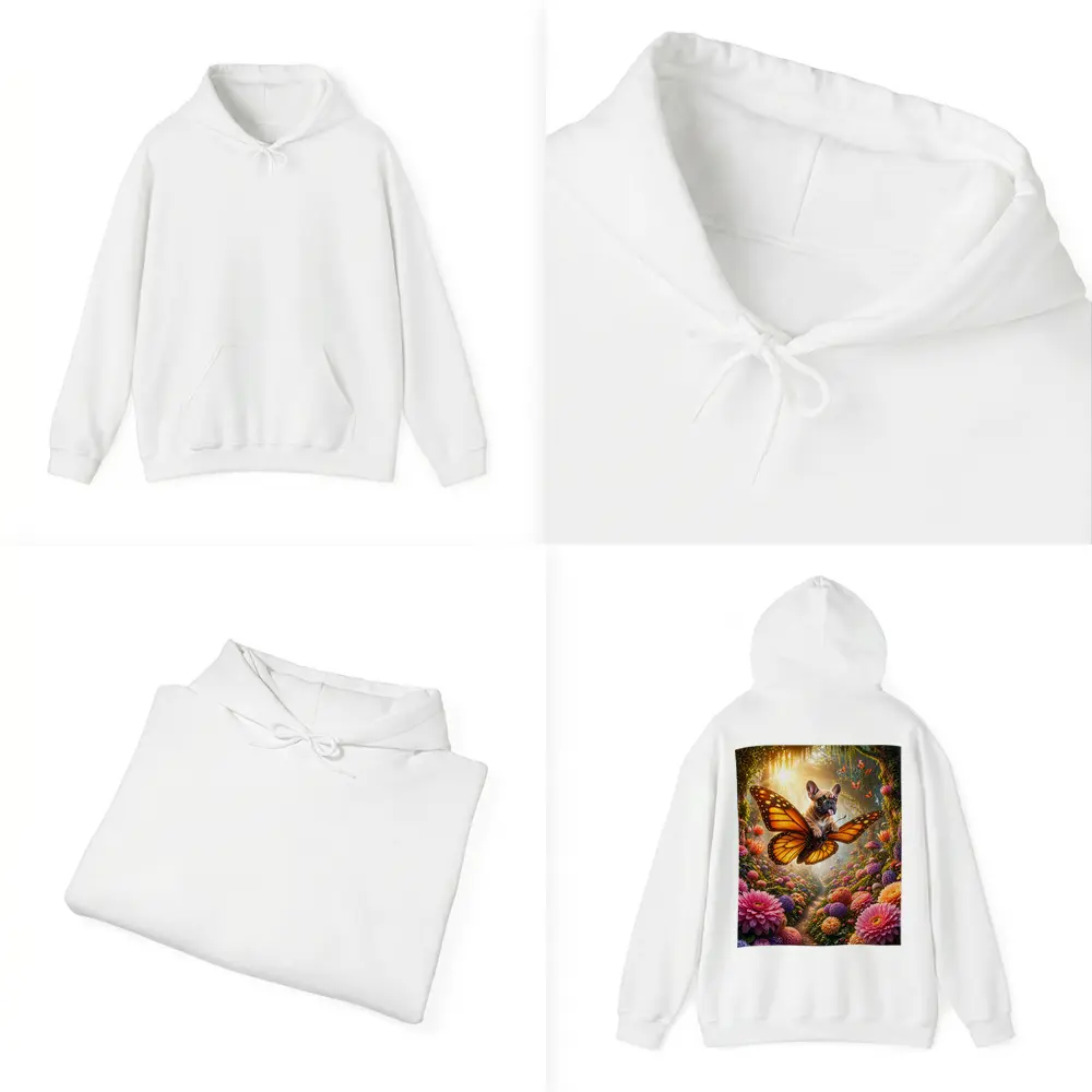 French Bulldog Butterfly Flying Magical Flower Garden – Hoodies