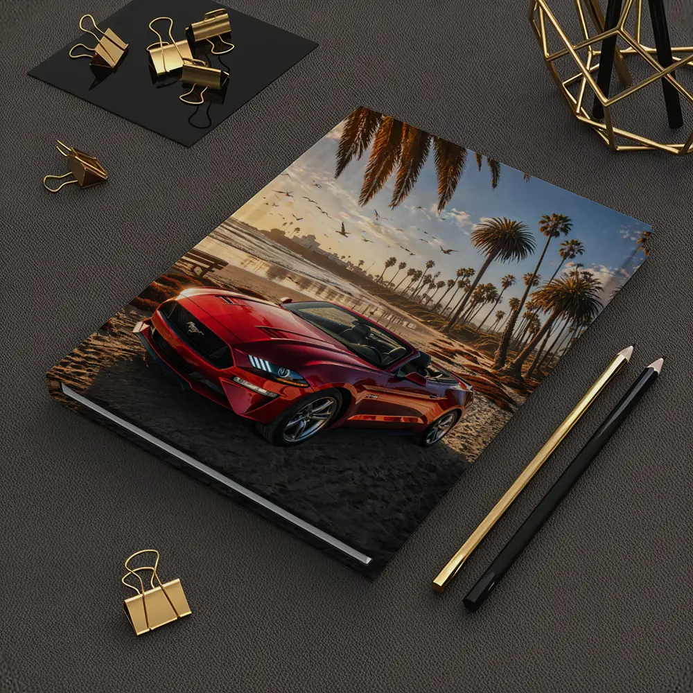 Ford Mustang Convertible Red Beach Sunset – Notebooks