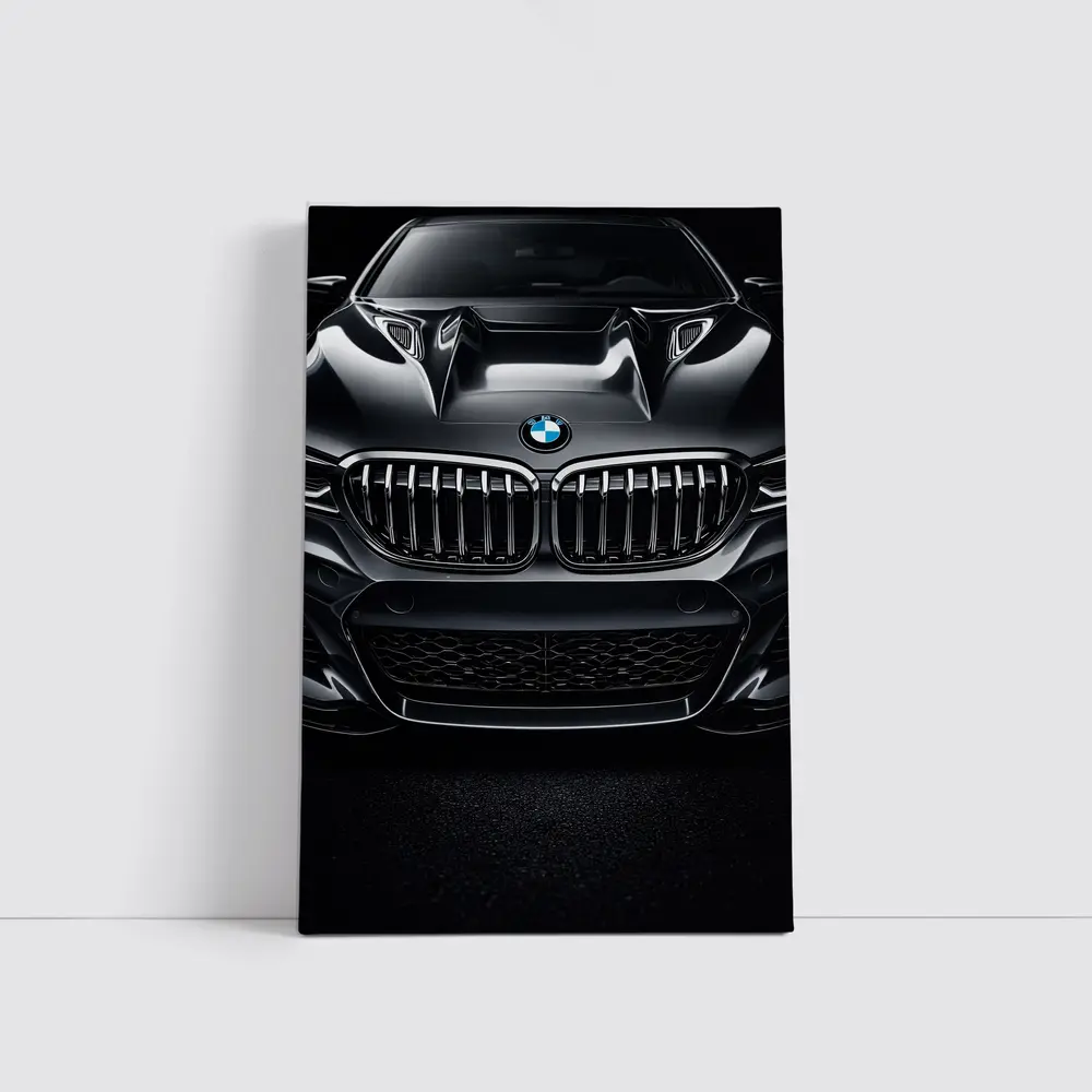 BMW X Dark Front View Close Up – Wall Art