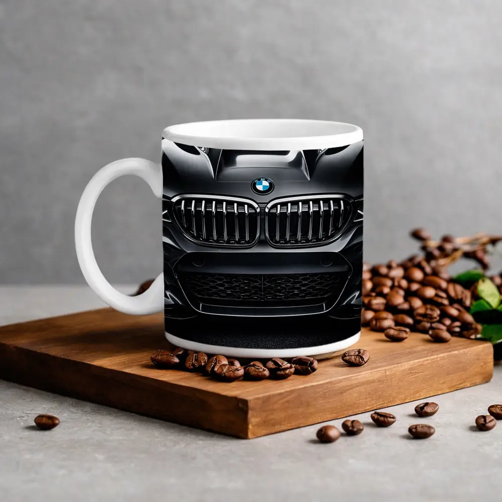 BMW X Dark Front View Close Up – Mugs