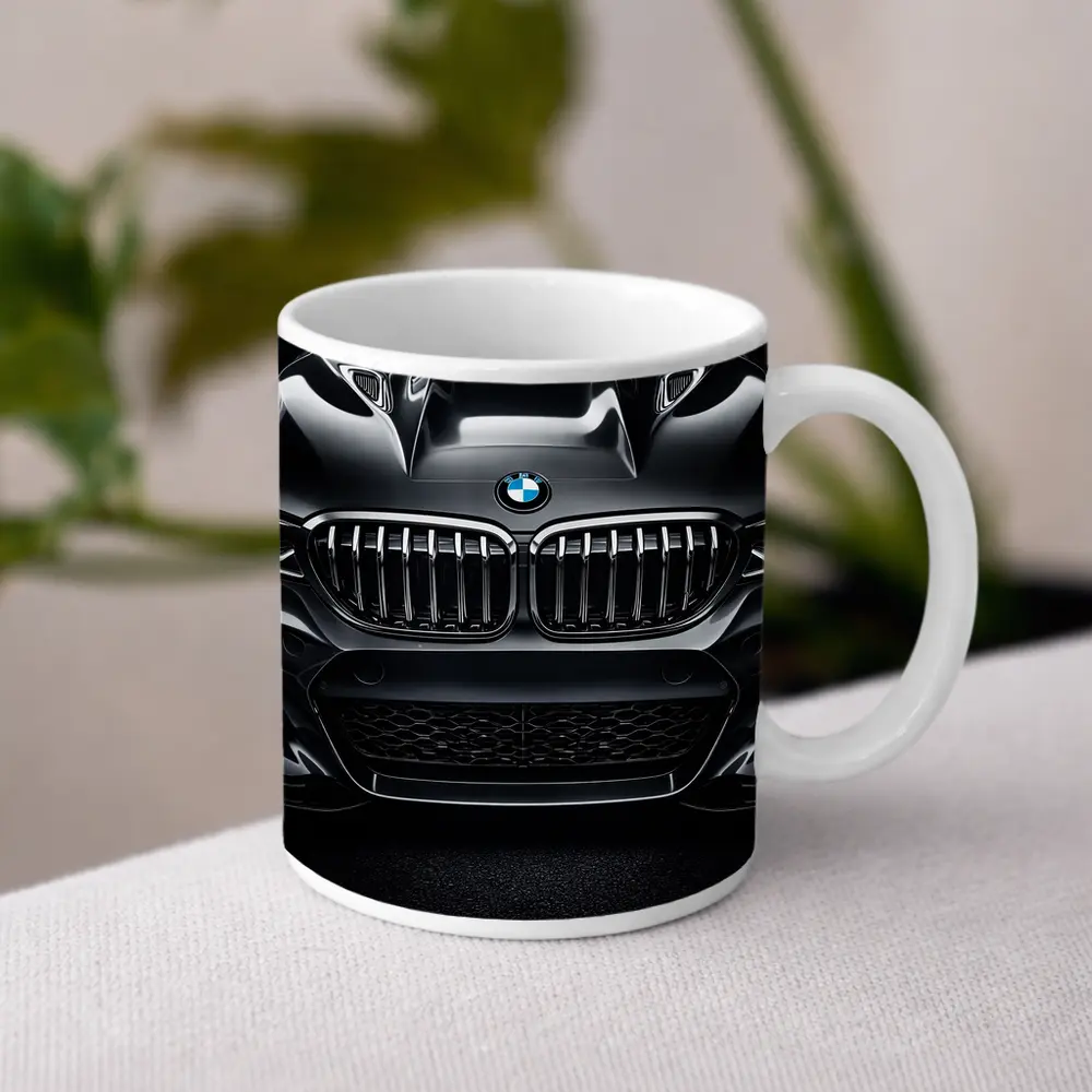 BMW X Dark Front View Close Up – Mugs