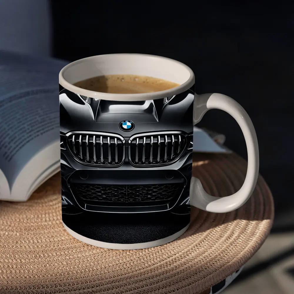 BMW X Dark Front View Close Up – Mugs