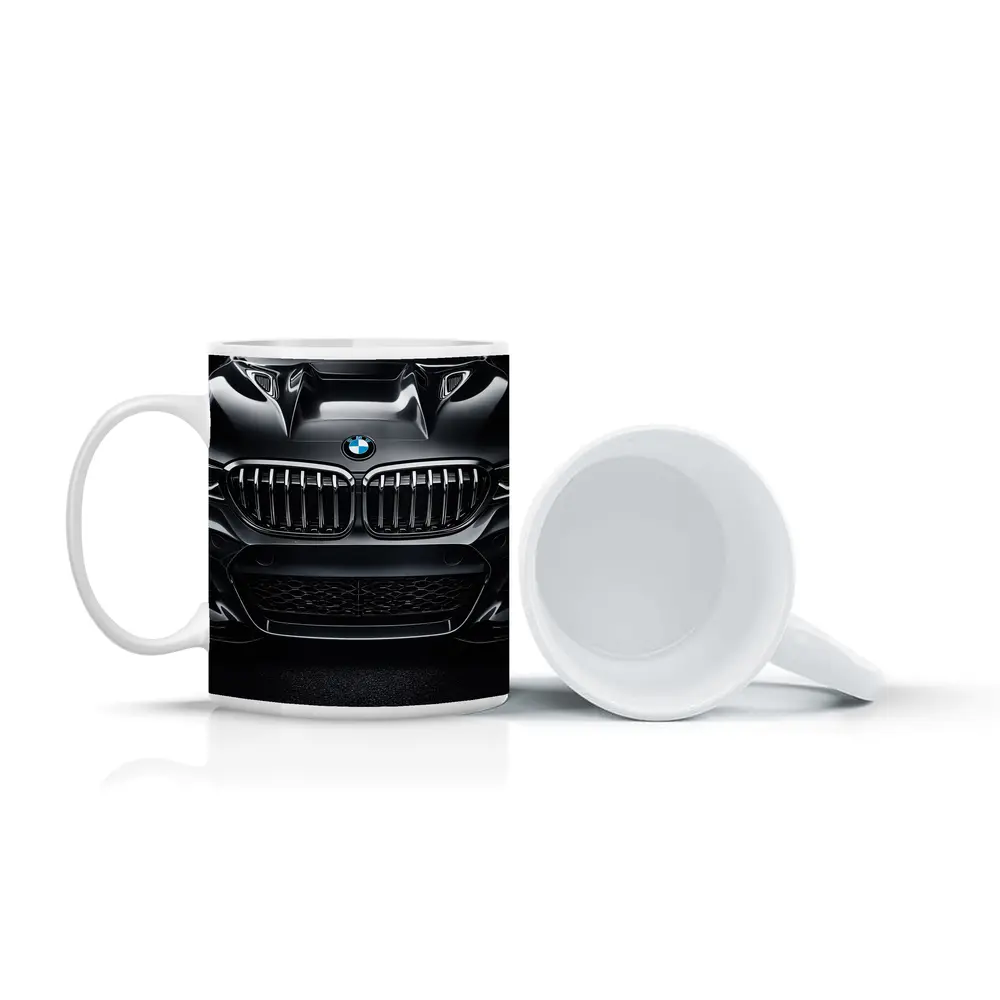 BMW X Dark Front View Close Up – Mugs