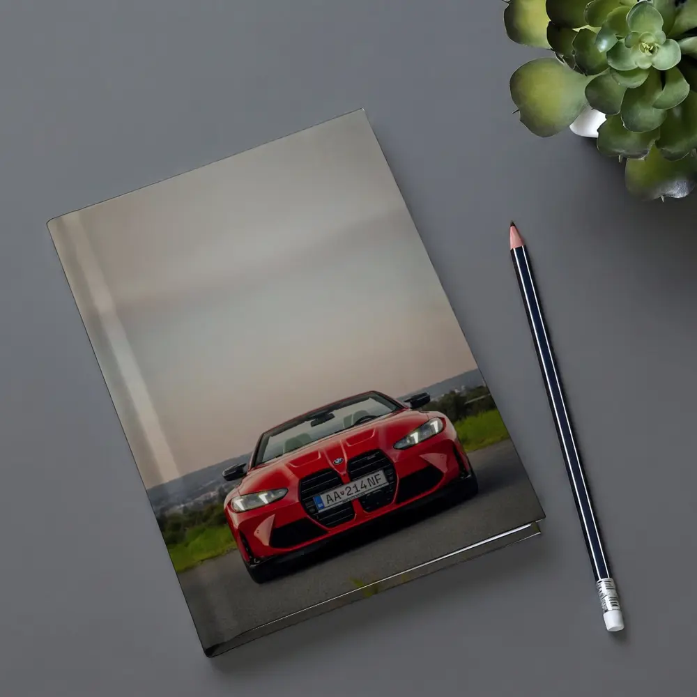 BMW M4 Competition Red Convertible Overcast Sky – Notebooks
