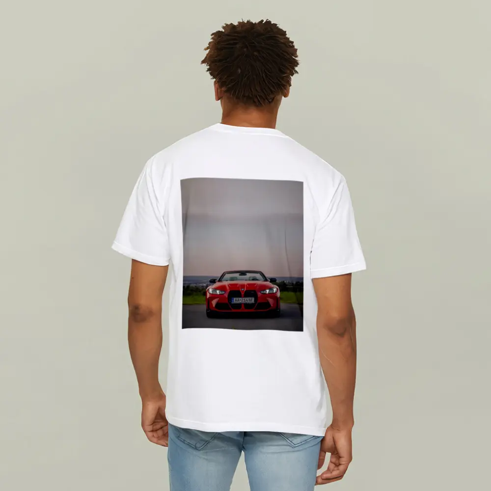 BMW M4 Competition Red Convertible Overcast Sky – T-Shirts