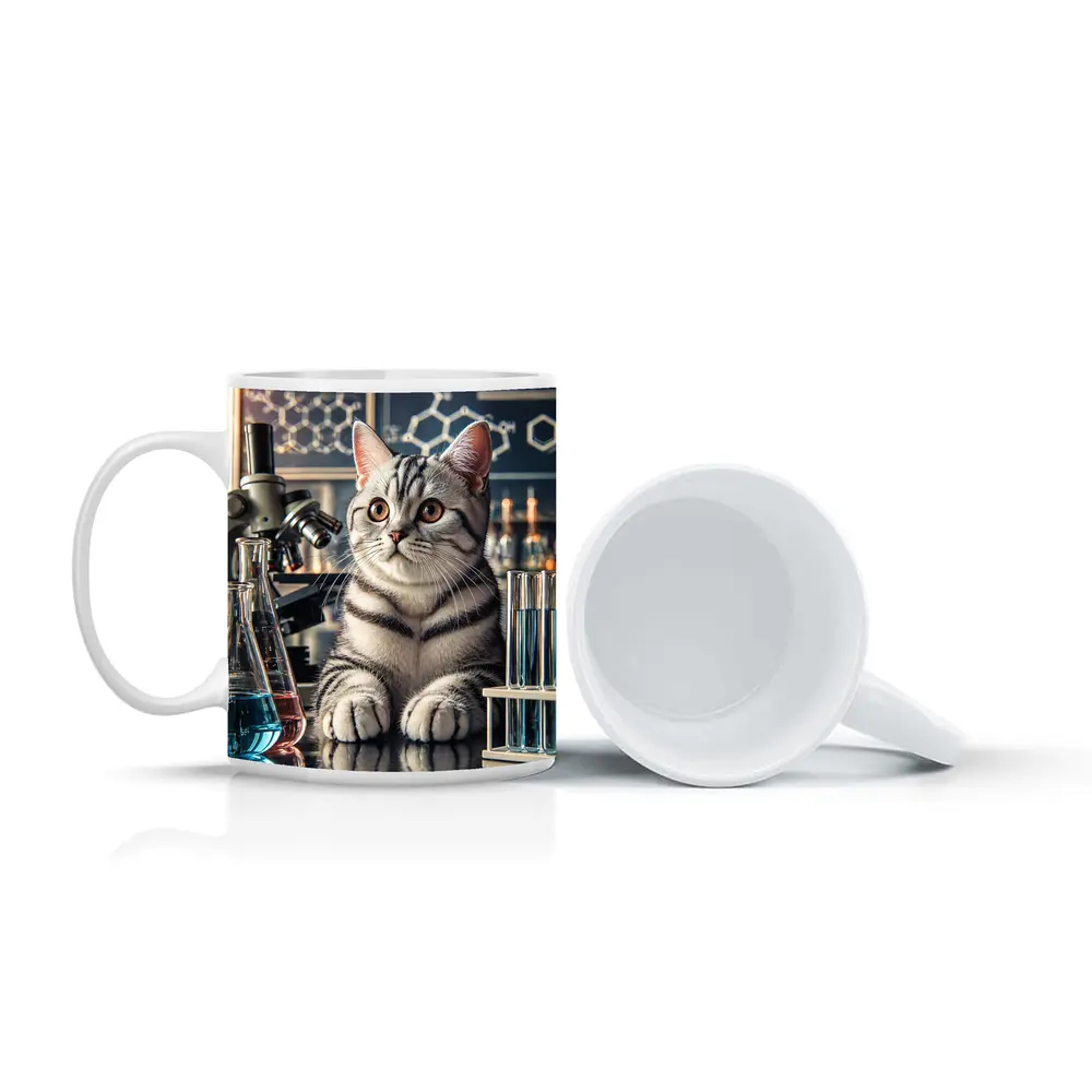 American Shorthair Cat In Science Laboratory – Mugs