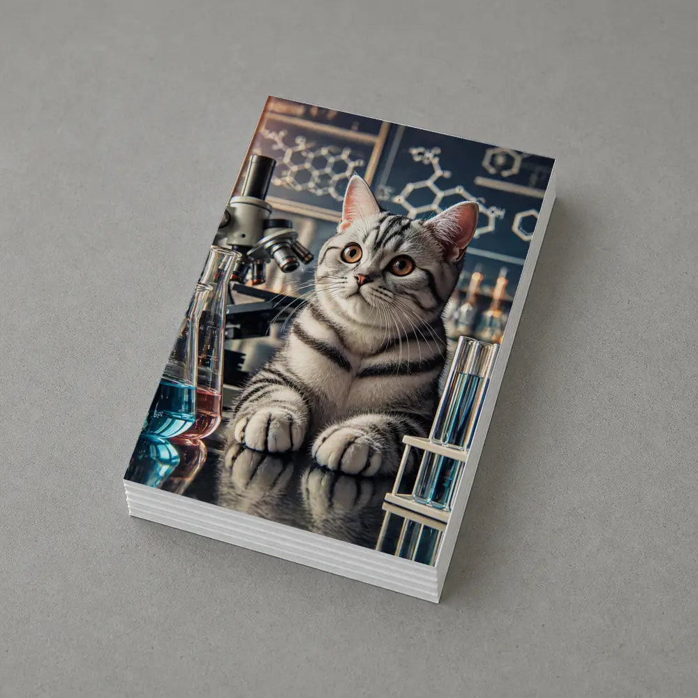 American Shorthair Cat In Science Laboratory – Postcards