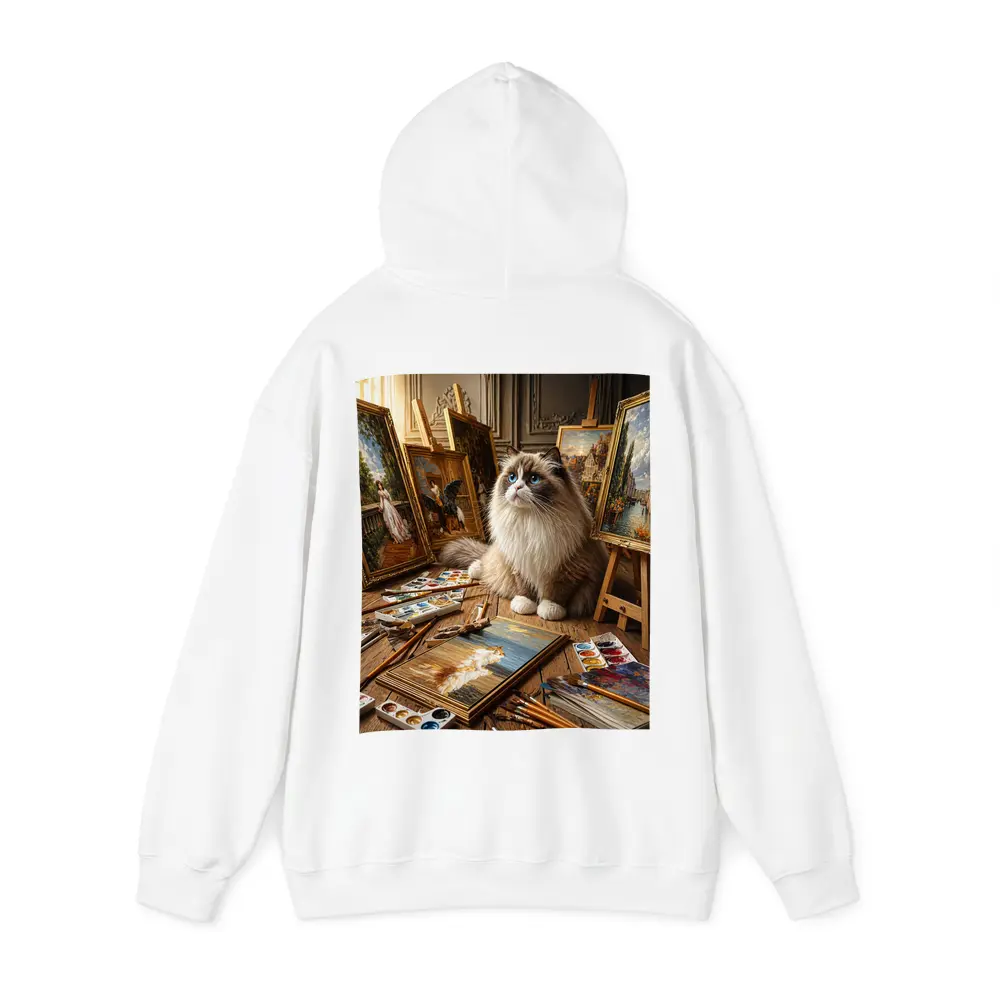 Ragdoll Cat Artist Studio Paintings Blue Eyes – Hoodies