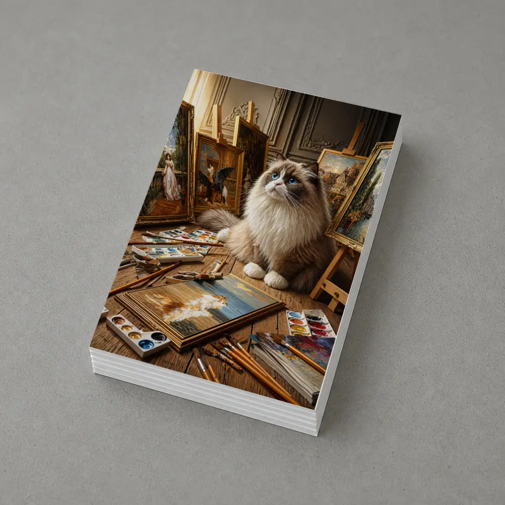 Ragdoll Cat Artist Studio Paintings Blue Eyes – Postcards