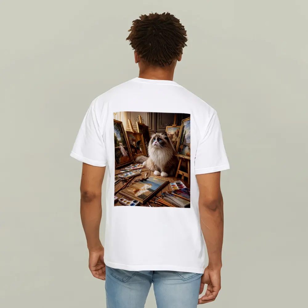 Ragdoll Cat Artist Studio Paintings Blue Eyes – T-Shirts