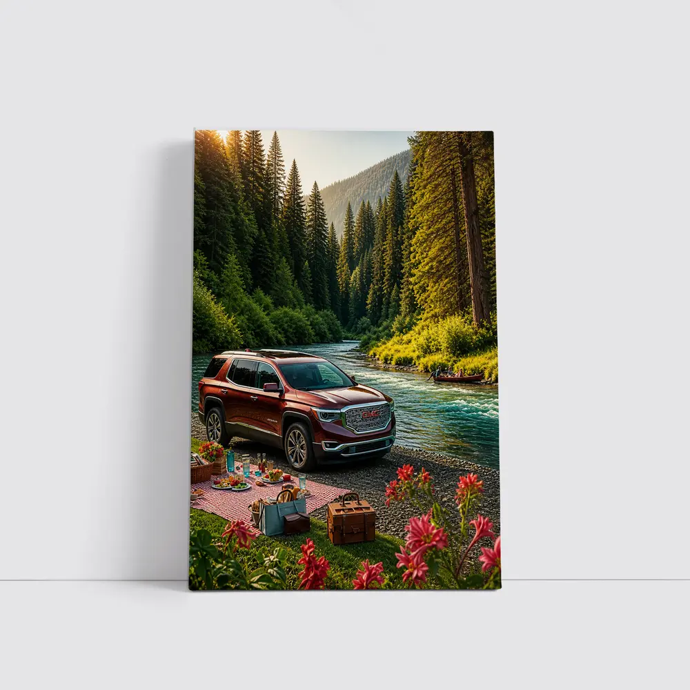 GMC Acadia Parked By Forest River – Wall Art