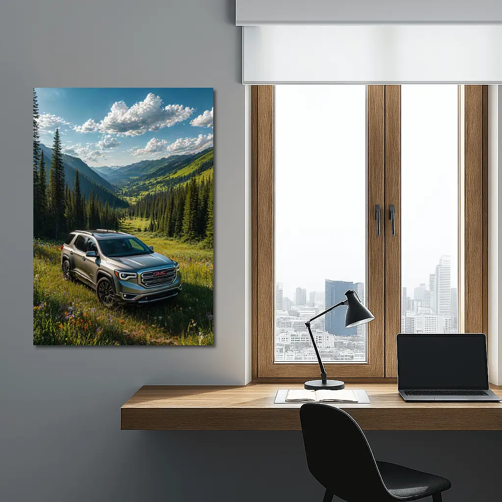 GMC Acadia Silver SUV Mountain Valley – Wall Art