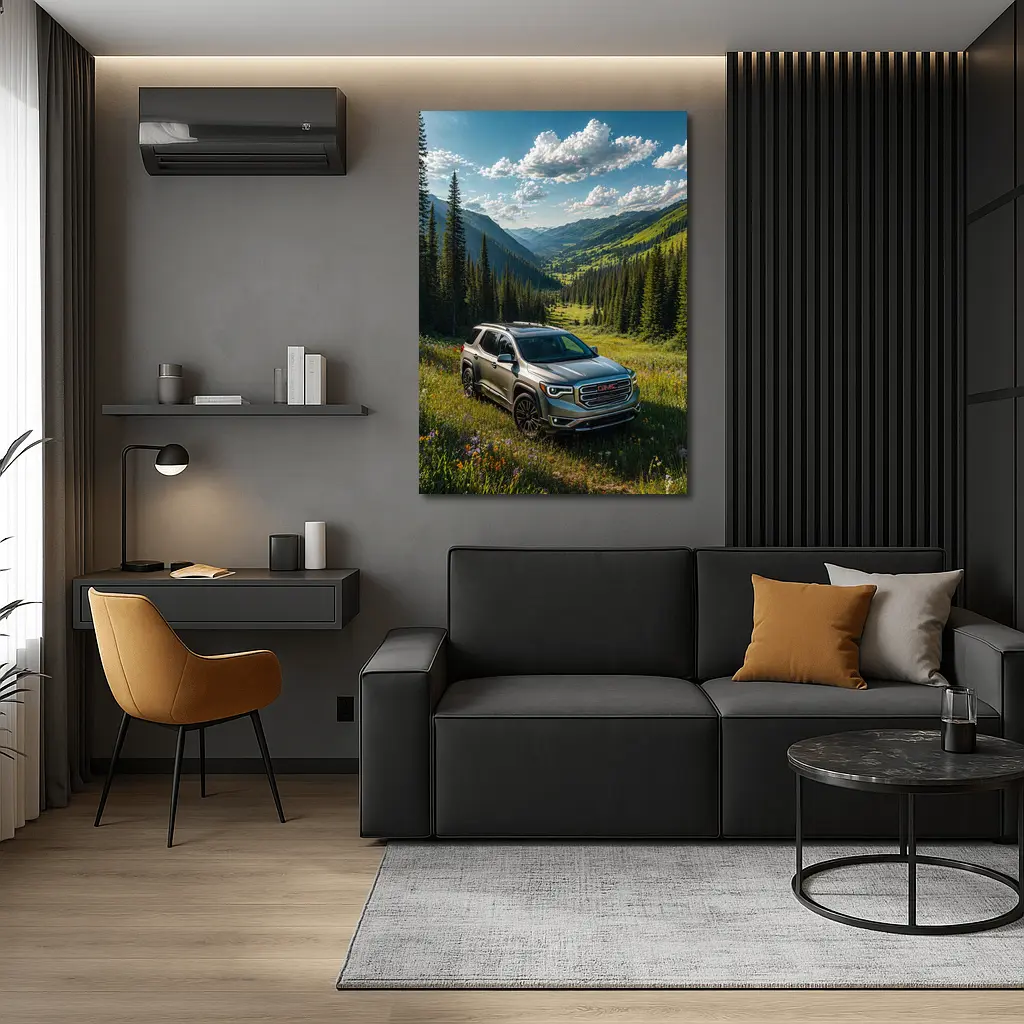 GMC Acadia Silver SUV Mountain Valley – Wall Art