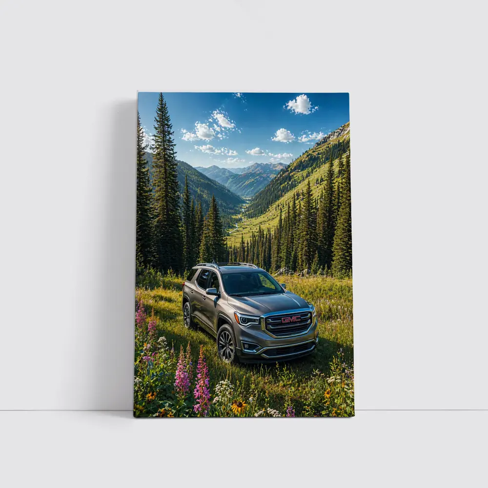 GMC Acadia Mountain Valley Green Landscape – Wall Art