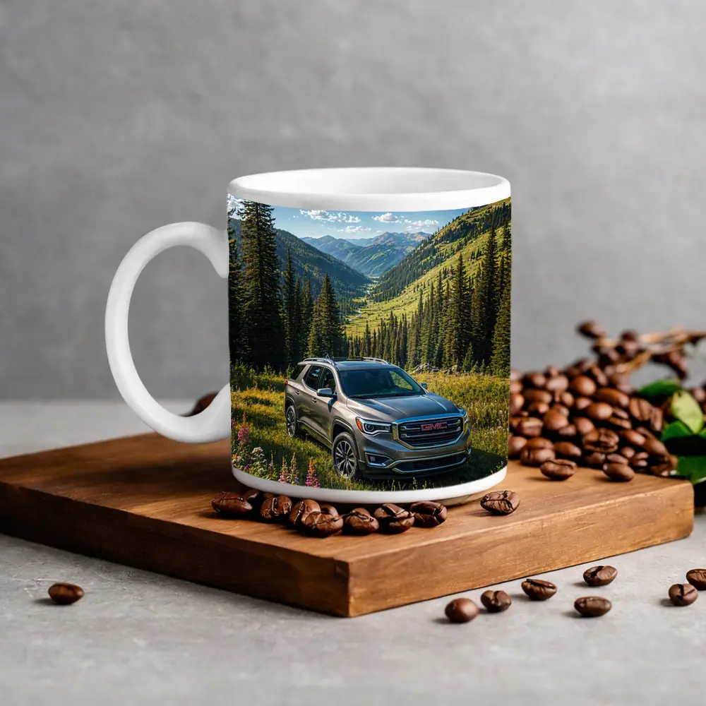 GMC Acadia Mountain Valley Green Landscape – Mugs