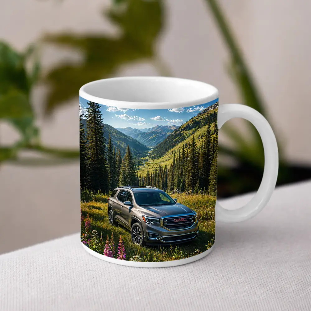 GMC Acadia Mountain Valley Green Landscape – Mugs