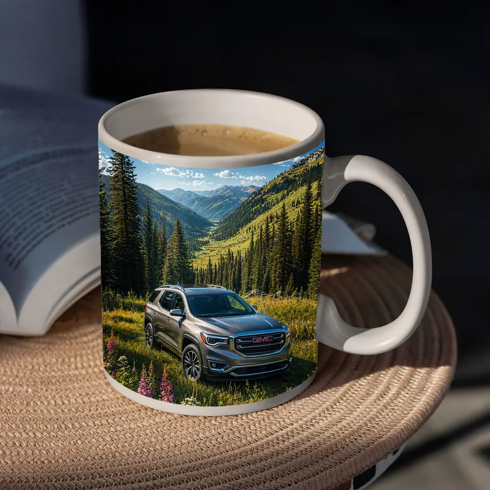 GMC Acadia Mountain Valley Green Landscape – Mugs