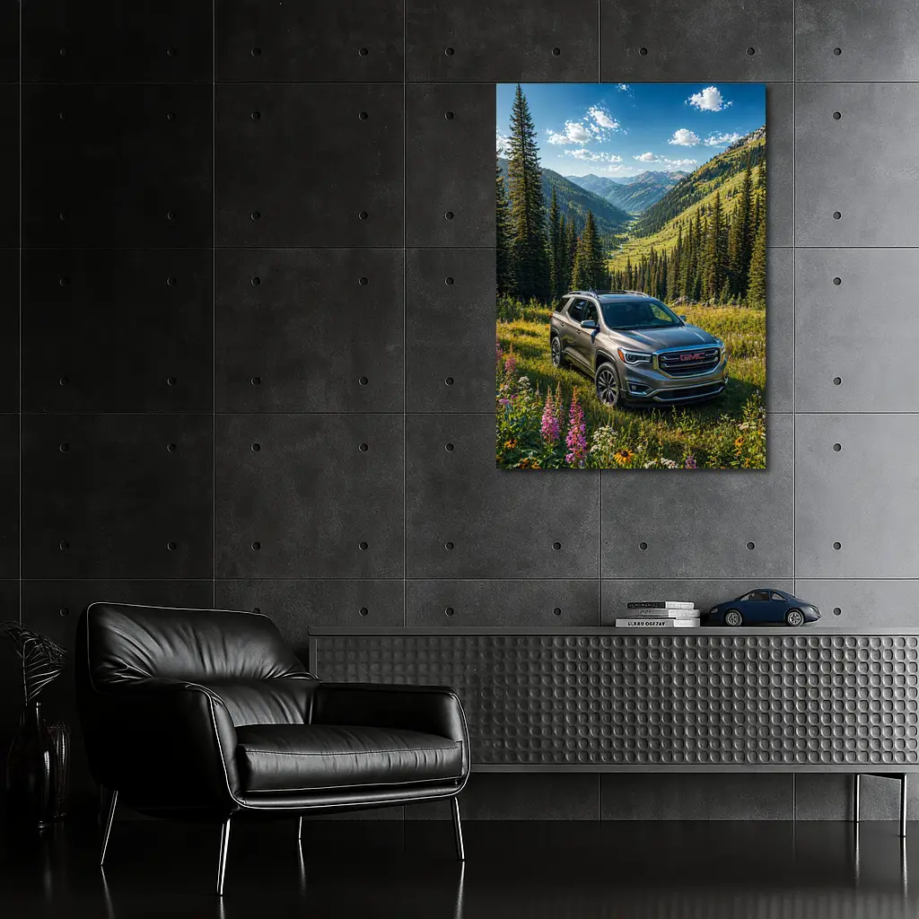 GMC Acadia Mountain Valley Green Landscape – Wall Art