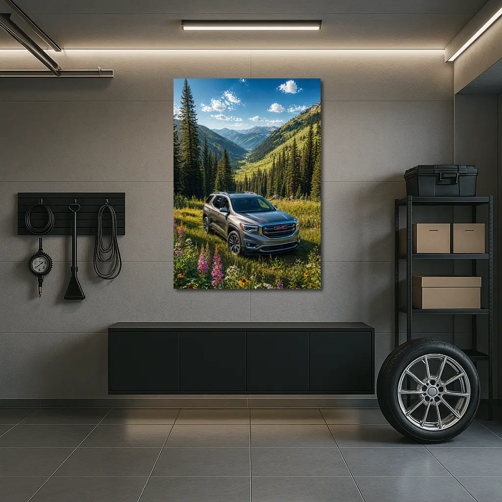 GMC Acadia Mountain Valley Green Landscape – Wall Art