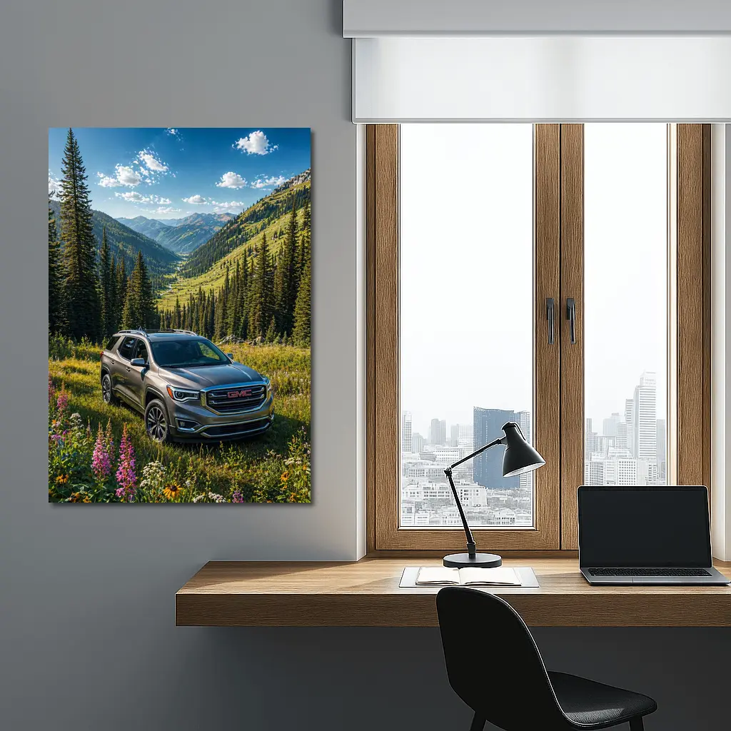 GMC Acadia Mountain Valley Green Landscape – Wall Art