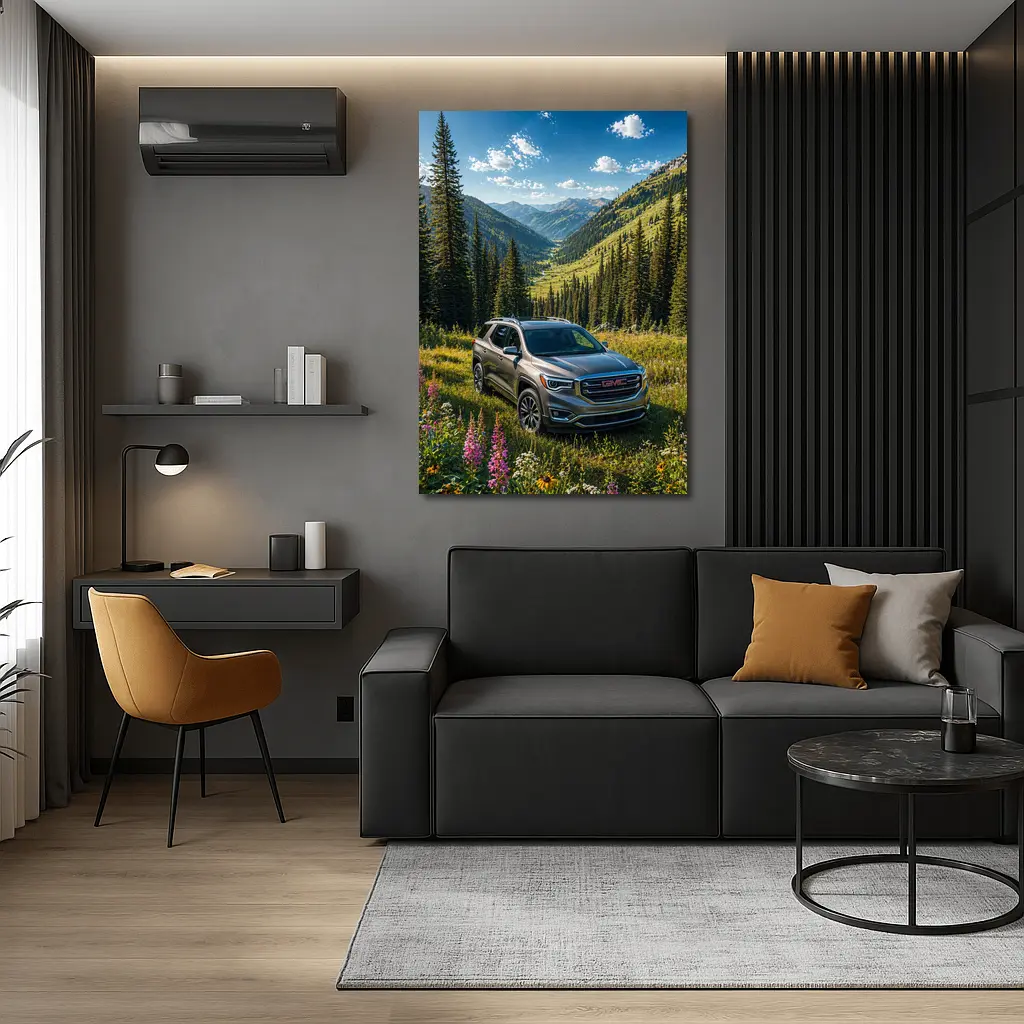 GMC Acadia Mountain Valley Green Landscape – Wall Art