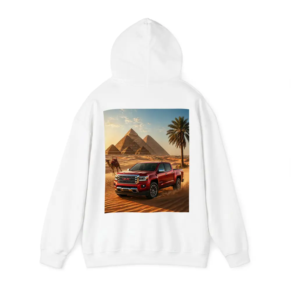 GMC Canyon Red Truck Egyptian Pyramids Desert – Hoodies