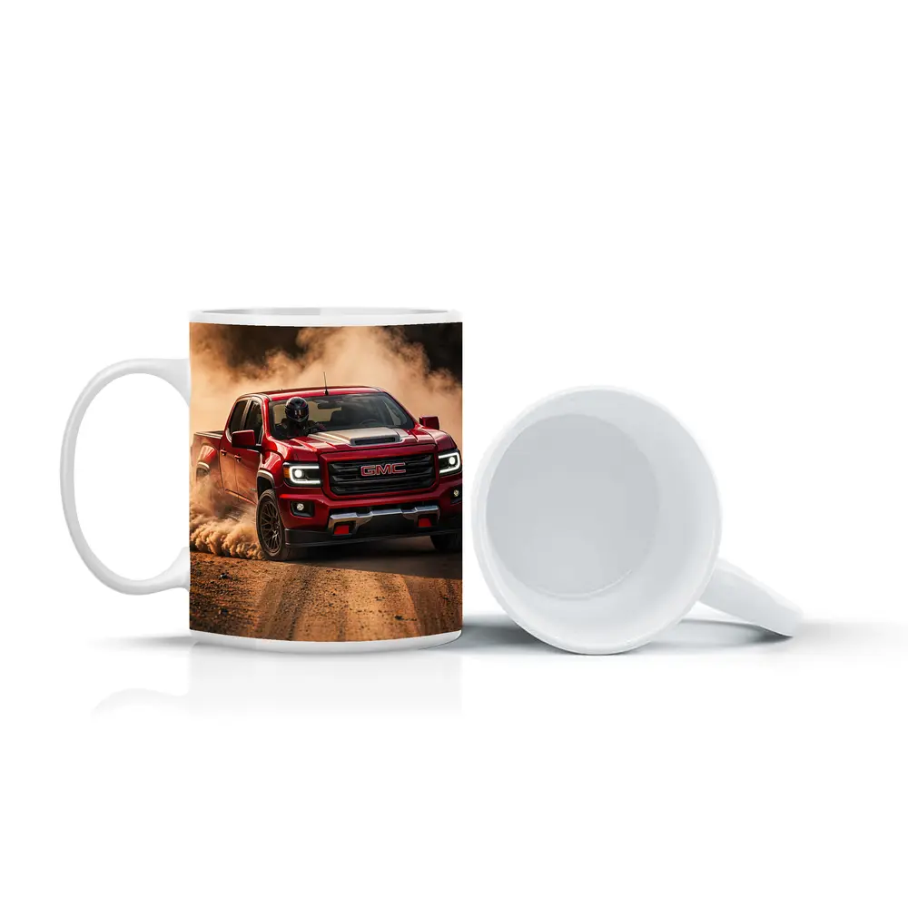 GMC Canyon Red Truck Dirt Road Drift – Mugs