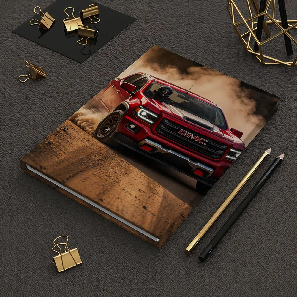 GMC Canyon Red Truck Dirt Road Drift – Notebooks
