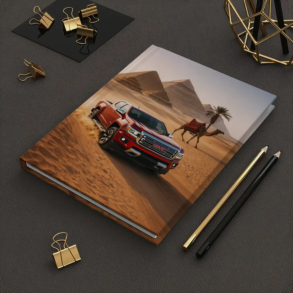 GMC Canyon Red Truck Egypt Pyramids Desert – Notebooks