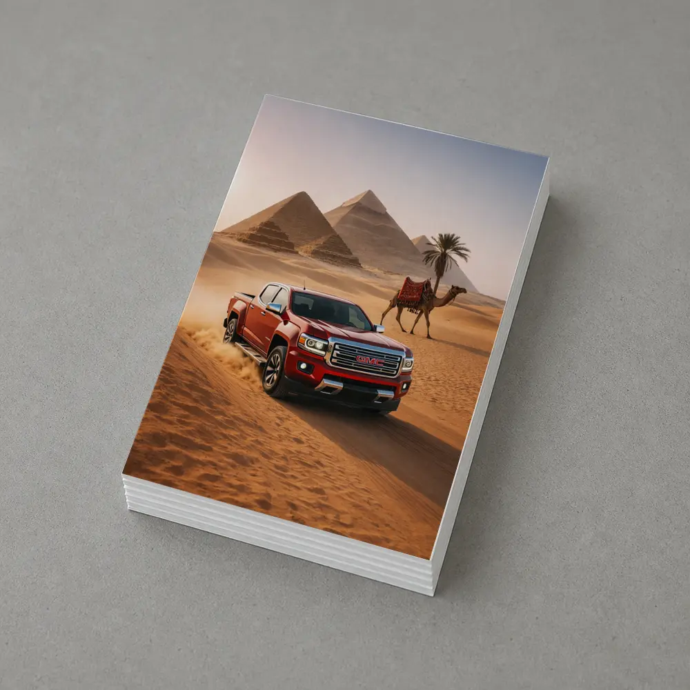 GMC Canyon Red Truck Egypt Pyramids Desert – Postcards