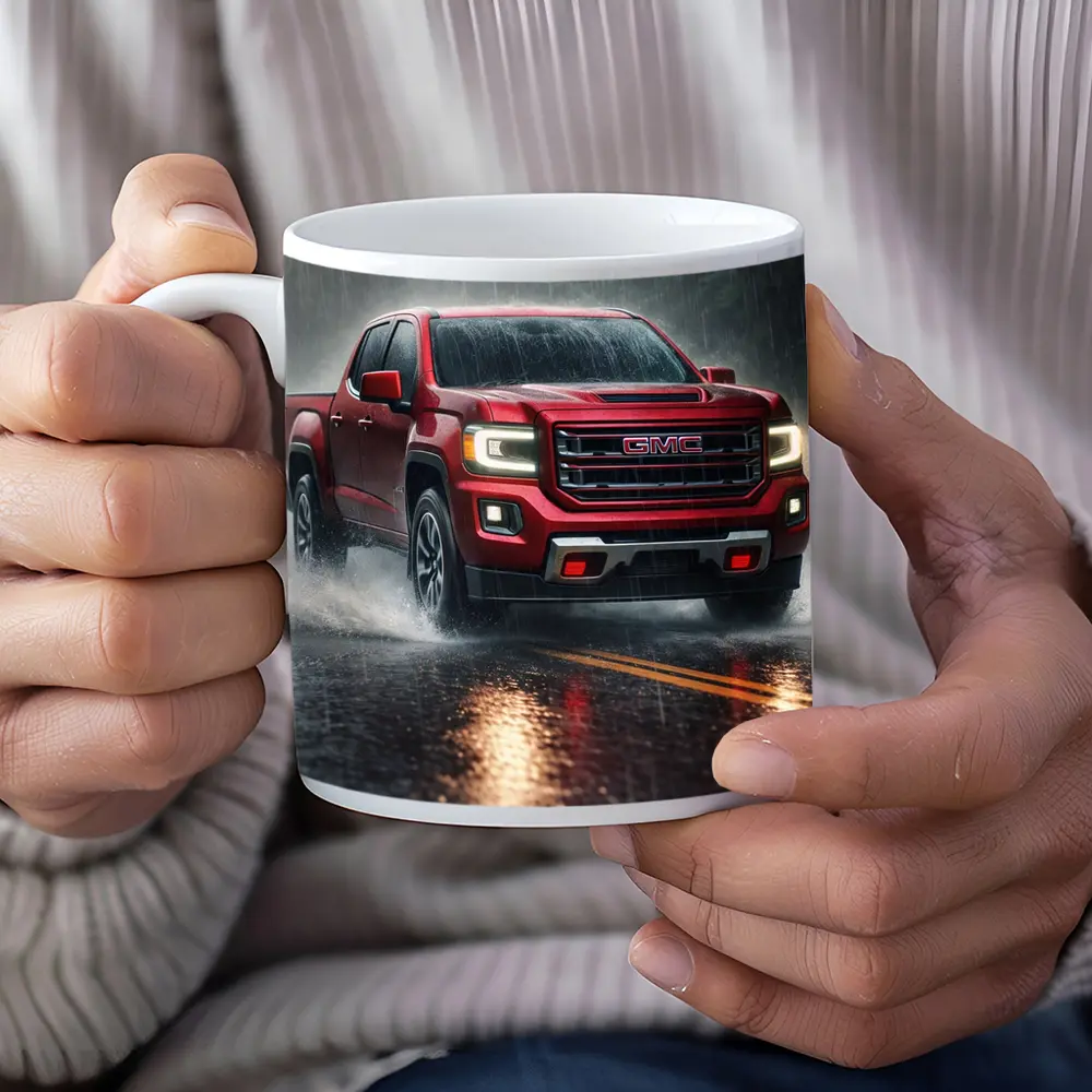 GMC Canyon Truck Driving In Heavy Rain – Mugs