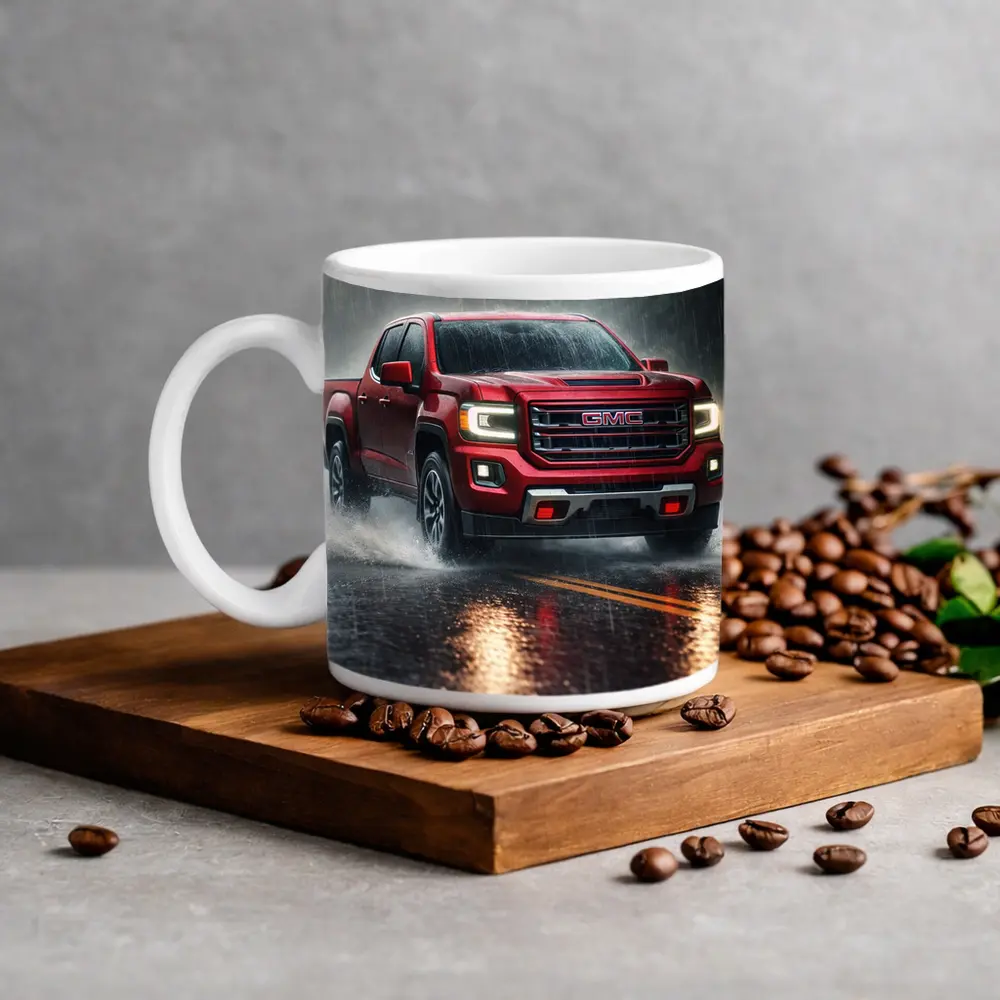 GMC Canyon Truck Driving In Heavy Rain – Mugs