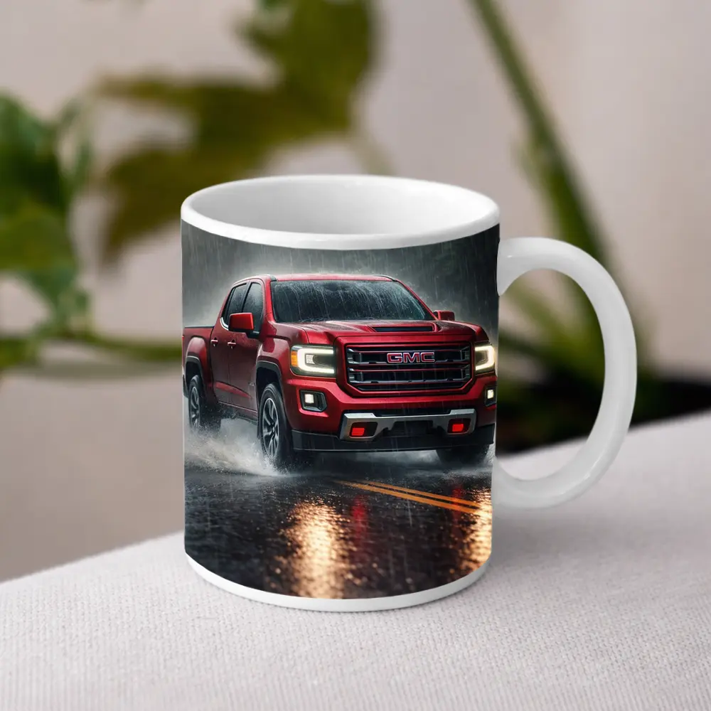 GMC Canyon Truck Driving In Heavy Rain – Mugs