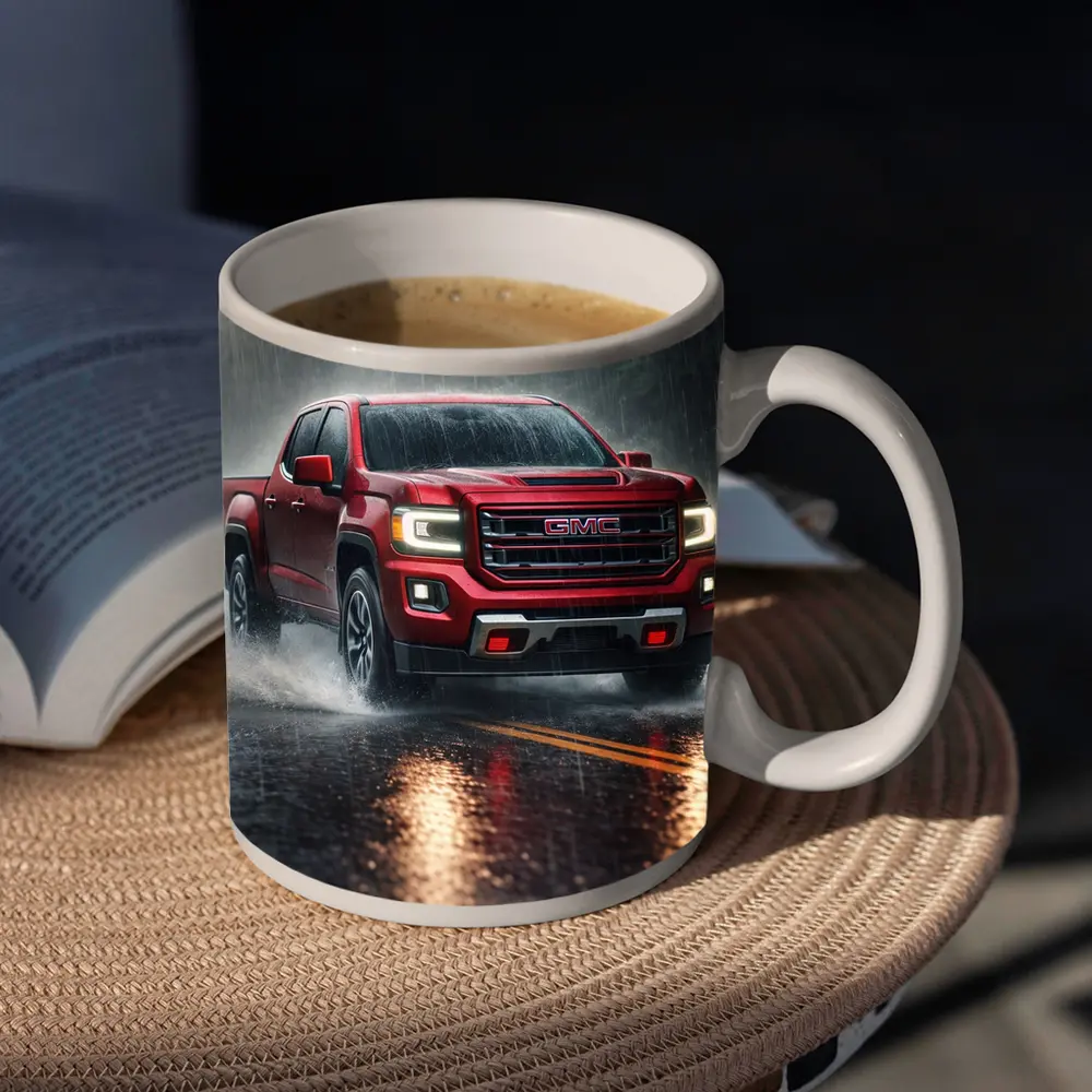 GMC Canyon Truck Driving In Heavy Rain – Mugs