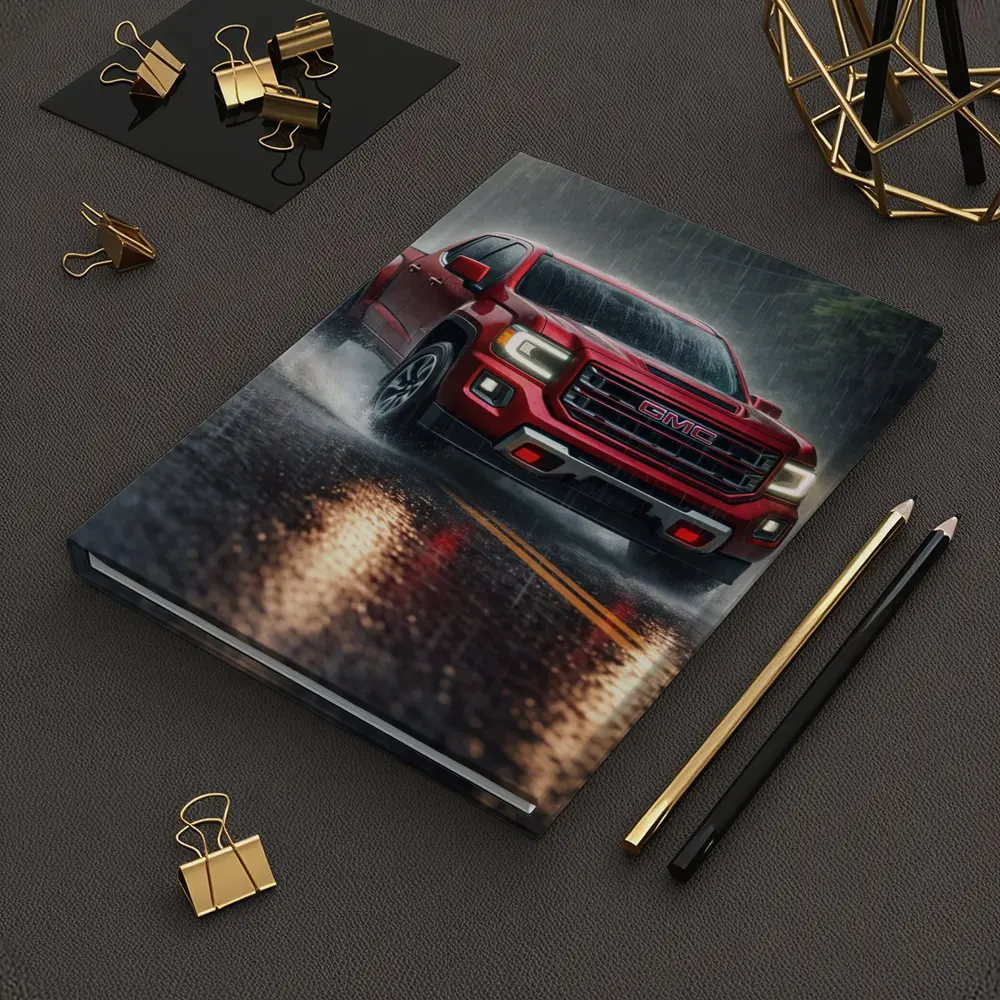 GMC Canyon Truck Driving In Heavy Rain – Notebooks