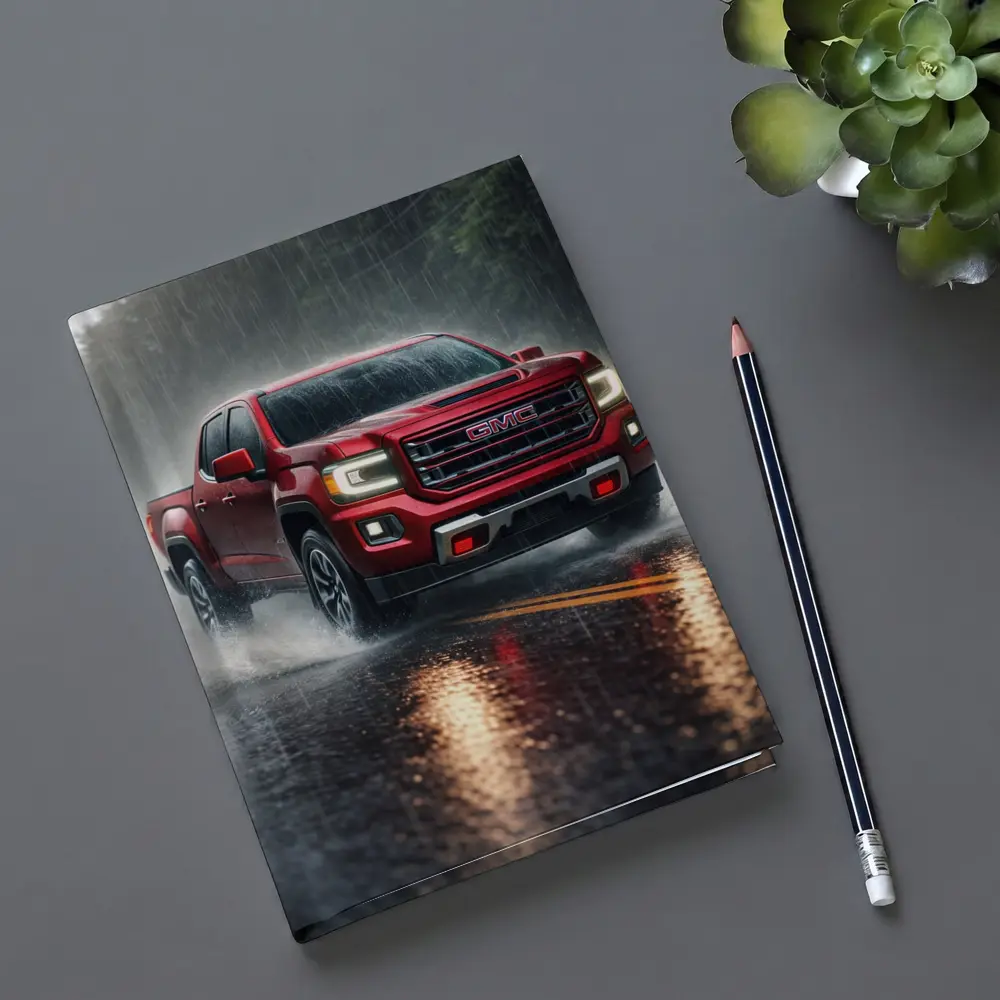 GMC Canyon Truck Driving In Heavy Rain – Notebooks