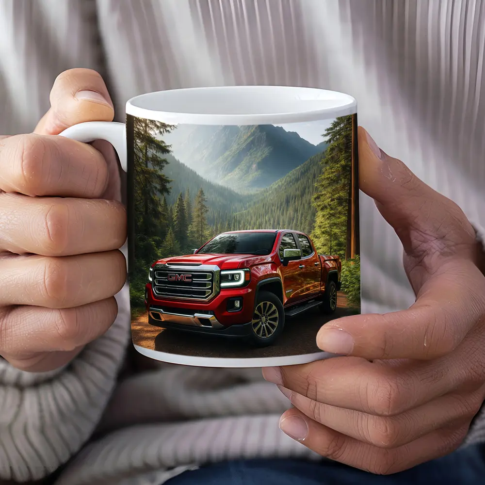 GMC Canyon Red Truck Mountain Forest Trail – Mugs
