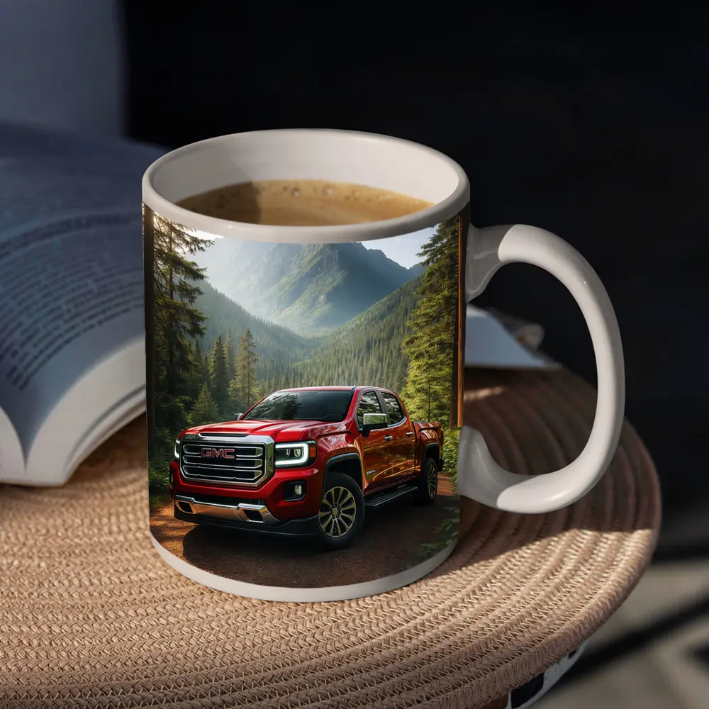 GMC Canyon Red Truck Mountain Forest Trail – Mugs