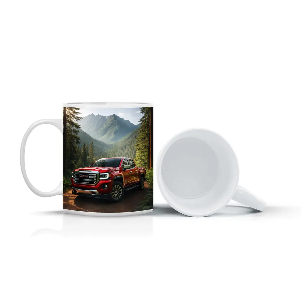 GMC Canyon Red Truck Mountain Forest Trail – Mugs
