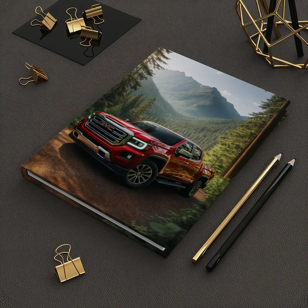 GMC Canyon Red Truck Mountain Forest Trail – Notebooks