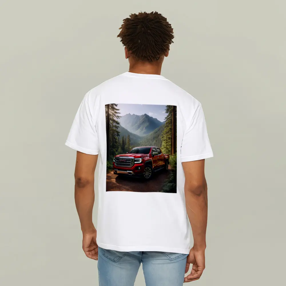 GMC Canyon Red Truck Mountain Forest Trail – T-Shirts