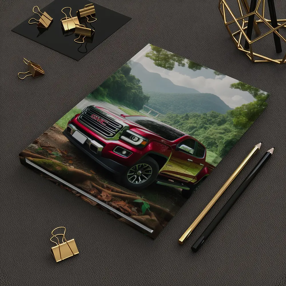 GMC Canyon Red Truck Forest River Setting – Notebooks